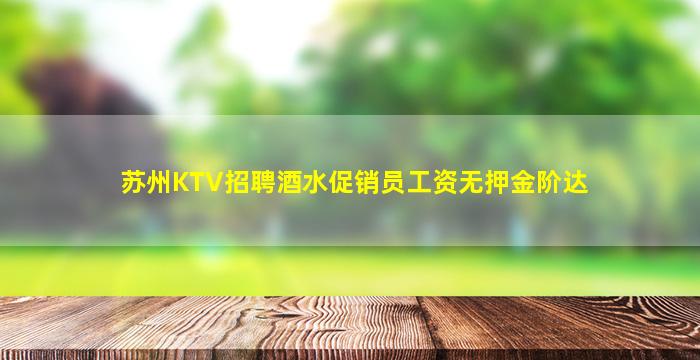苏州KTV招聘酒水促销员工资无押金阶达